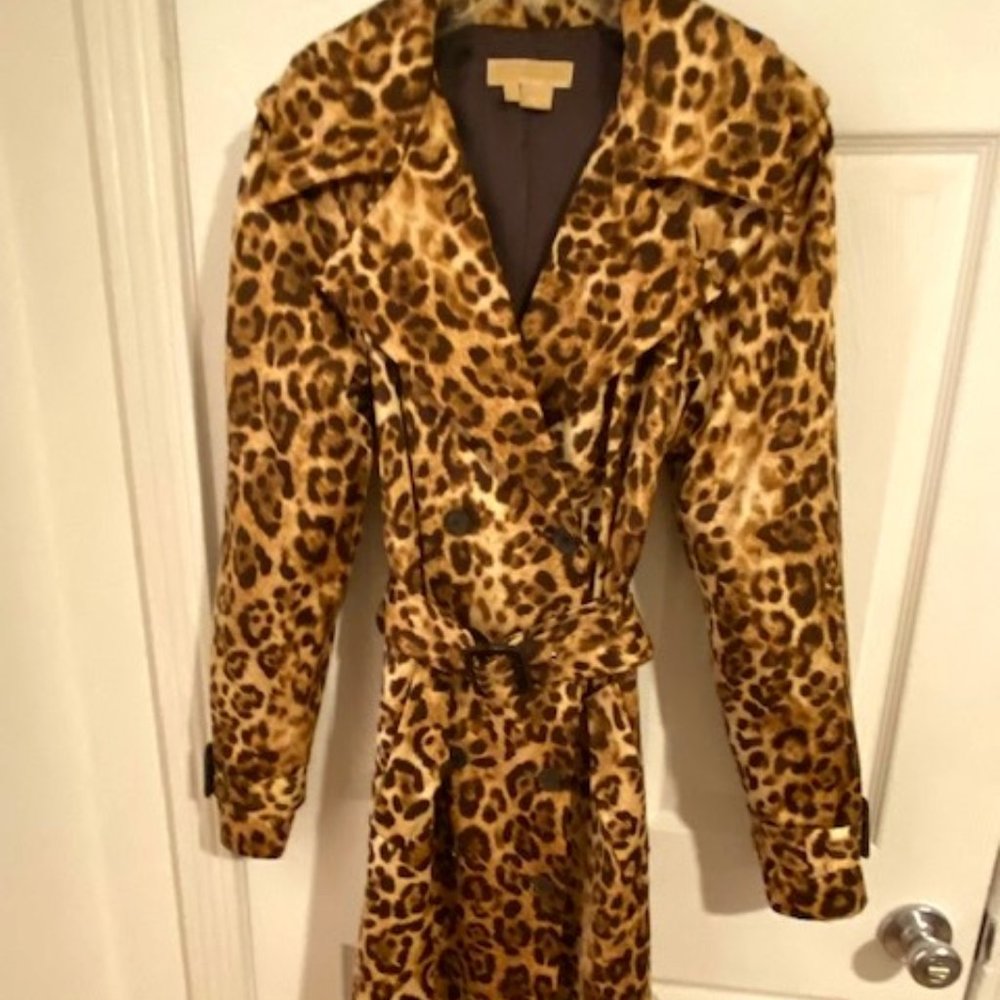 Vintage Michael Kors leopard trench coat